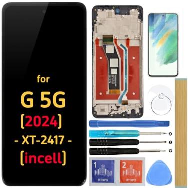 Imagem de Substituição de tela LCD sensível ao toque digitalizador com moldura para Motorola Moto G 5G 2024 XT2417 XT2417-1 XT2417-6 XT2417D 6,6 polegadas