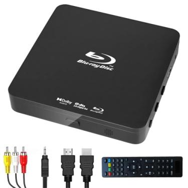 Imagem de Leitor de DVD Blu Ray Didar, Ultra Mini 1080P, Home Theater, para Todos os DVDs e Blu-ray, Região A 1, Suporta Unidade Flash USB Máxima de 128 G, Saída HDMI/AV + PAL/NTSC Embutido, com Cabos
