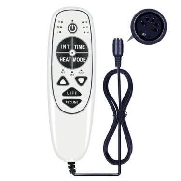 Imagem de ZWP Substituição de controle remoto DN-34A de massagem feminina com 9 botões e 5 pinos para poltrona reclinável de massagem, com 1 carregamento USB