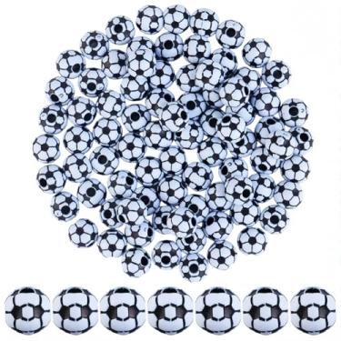 Imagem de SUNNYCLUE 100 contas de bola de futebol acrílicas redondas esportivas a granel 11,5 mm Big Five Leagues de futebol na Europa espaçadores soltos em forma de bolas para fazer joias, pulseira, colar