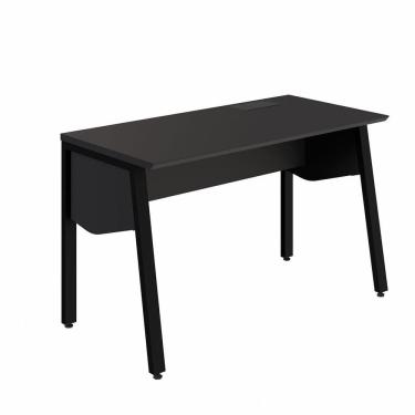 Imagem de Estação Trabalho Plataforma Individual 135cm com Caixa de Tomadas Pés Cavalete Industrial Executive Preto