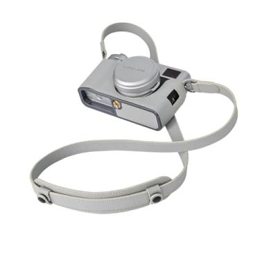 Imagem de Capa X100VI, capa BMAOLLONGB feita à mão em couro legítimo de metal para metade da câmera para Fujifilm X100VI (branca, com alça de pescoço)