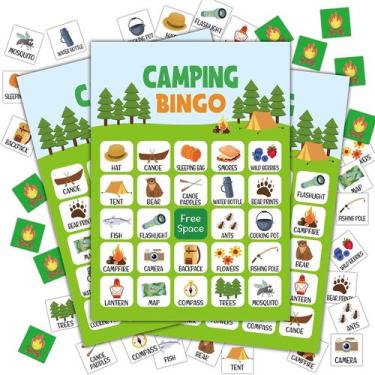 Imagem de Jogo de bingo de acampamento Disfuco, atividade ao ar livre para 24 jo