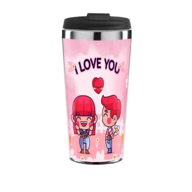 Imagem de Copo Térmico Personalizado Namorados - I Love You - Rosa