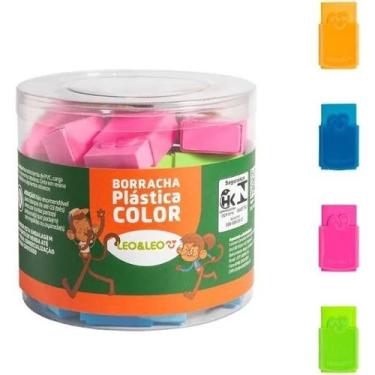 Imagem de Borracha Plástica Leo&Leo Com Capa Colorida Sortidas C/24 Unidades 468