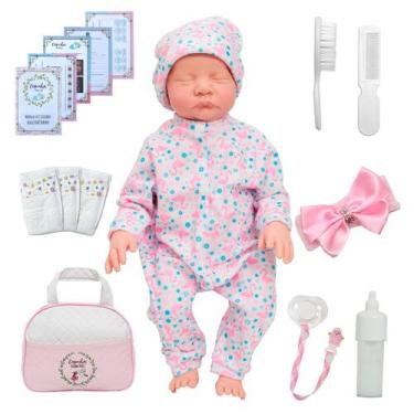 Imagem de Bebe Reborn Boneca Lívia Realista Pode Dar Banho + Kit Itens - Cegonha
