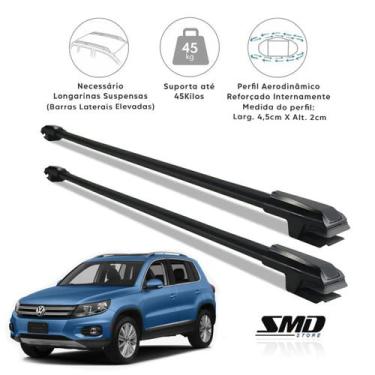Imagem de Rack Travessa de Teto Preto Aluminio Vw Tiguan 2008 a 2017  - SMD, PRE