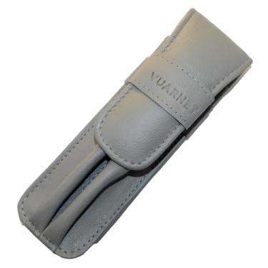 Imagem de Estojo p/Caneta Vuarnet-Couro Legítimo p/2 Peças Cinza