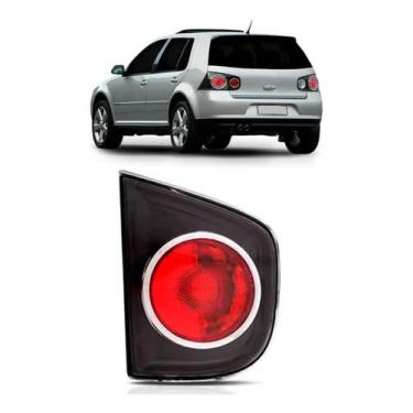 Imagem de Lanterna traseira LE Compatível com Golf 2007 a 2013 tampa fumê vermelha reposição automotiva substitui peça original luz de freio e sinalização traseira