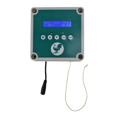 Imagem de Pssopp Controlador de Porta de Galinheiro Automático, Controle Remoto do Timer Sensor Luz para Ganso Pato Galinha Com Tela LED, Kit Porta Aves Elétricas IP44 para Fazenda Casa, Adequada