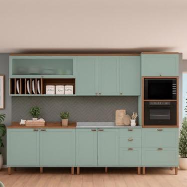 Imagem de Armário De Cozinha Genialflex Iluminata Luna Verde Mint
