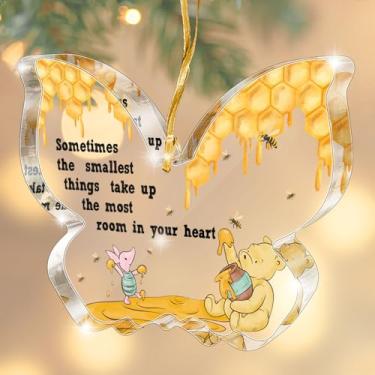 Imagem de Enfeites de Natal transparentes com citações de urso de amizade - Presentes de incentivo para filho, filha, amigos, pai, mãe, irmã, irmão, aniversário