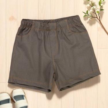 Imagem de Bermuda Para Meninos Ecolinho Marrom Ideal Até 24 Meses - Era Uma Vez,