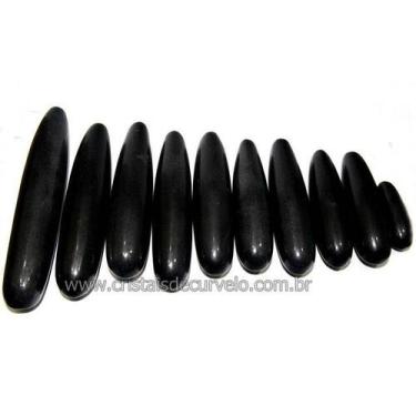 Imagem de 20 Massageadores Roliços de Quartzo Preto - 8 a 12 cm - Atacado - Cris