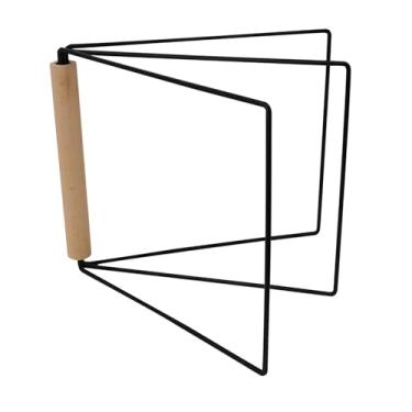 Imagem de Fenteer Suporte para pano de prato, escorredor de pano de prato para de cozinha, dobrável, 3 braços, suporte para toalha, para toalha de mão para, Preto