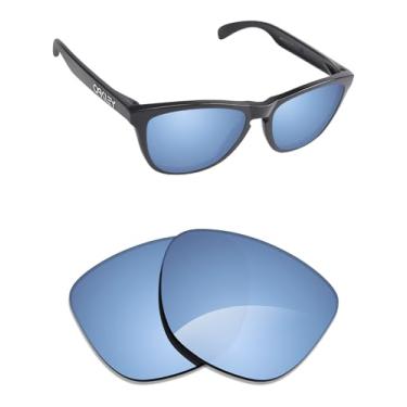 Imagem de Alphax Lentes de reposição polarizadas Elite espelhadas Deep Water para óculos de sol Oakley Frogskins OO9013