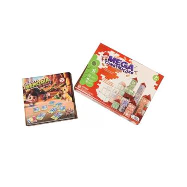 Imagem de Kit 2 Jogos Educativos Infantis – Mega Construções + Jogo da Memória Sílabas – Desenvolvimento e Aprendizado