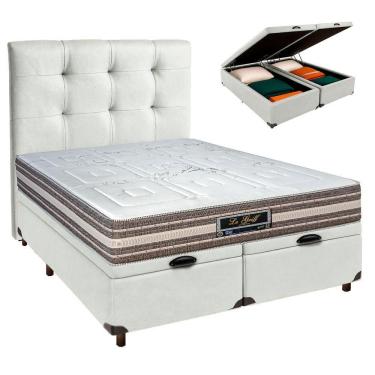 Imagem de Kit Cabeceira + Cama Box Bau + Colchão Casal Molas Ensacadas Legriff Sankonfort