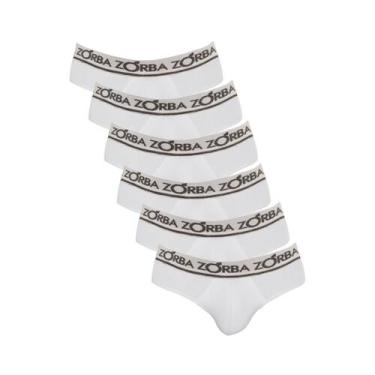 Imagem de Kit 6 Cuecas Zorba Slip Plus 716 Branco - G, Branco, G