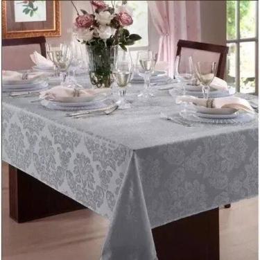 Imagem de Toalha De Mesa 6 Lugares Jacquard Tecido Grosso Retangular - JVBORDADO