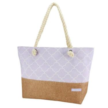 Imagem de Bolsa De Praia Grande Viagem Sacola Compras Jacki Design Sm, Lilás