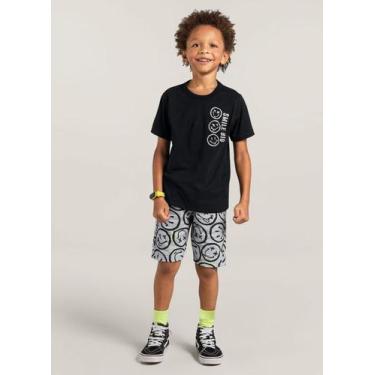 Imagem de Conjunto estampado infantil menino Brandili, 4, Preto