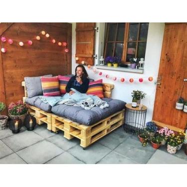 Imagem de Sofá De Pallet Euro Com Chaise E Rodízios 120x160 cm - PALLET SP