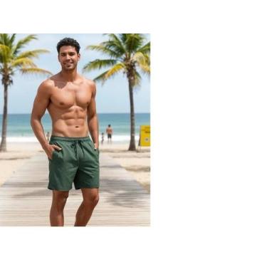 Imagem de Short Bermuda Praia Masculino Neon Mash, Verde militar, GG