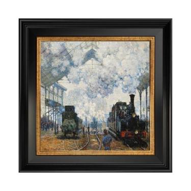 Imagem de FOLKOR Moldura vintage Plein Air para pinturas feitas à mão de 20 x 20 cm, moldura de arte antiga de 4,3 cm de largura para exibição horizontal vertical, sem tampa de vidro e parte traseira, decoração