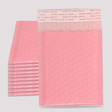Imagem de 5 peças de envelopes de bolhas à prova d'água adesivos autoselantes organizadores de embalagem negócios sacos de armazenamento simples (rosa, 15 x 18 cm)