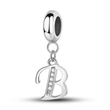 Imagem de 1 peça de berloque de prata elegante para mulheres, faça você mesmo, fabricação de joias e roupas diárias, joias combinando, decoração para mulheres, presente para mamãe (B)