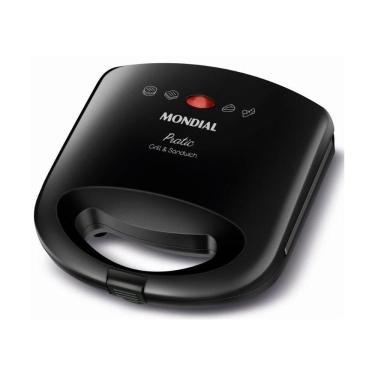 Imagem de Sanduicheira Grill Sn01 Pratic 2 Em 1 750w De Potência Mondial Preto 127v