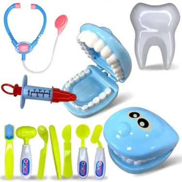 Imagem de Kit Dentista Infantil Brinquedo Educativo 12 Peças Brincando