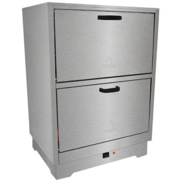 Imagem de Estufa Aquecedora Para Alimentos 54 Marmitas Em54l Metalmaq Marmiteira Inox 220V