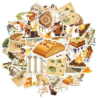 Imagem de 35 peças, mitologia grega, história, arquitetura, alimentos, animais, artigos de papelaria, adesivos de animais, materiais escolares míticos para notebook, bagagem, celular, laptop, bagagem, álbum de