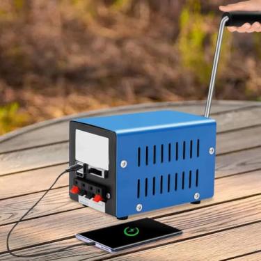 Imagem de HYZHANHONG Gerador Elétrico de Emergência Multifuncional com Manivela, Dínamo de Alta Potência, Carregador Portátil USB para Campismo e Sobrevivência, Power Bank (20W)
