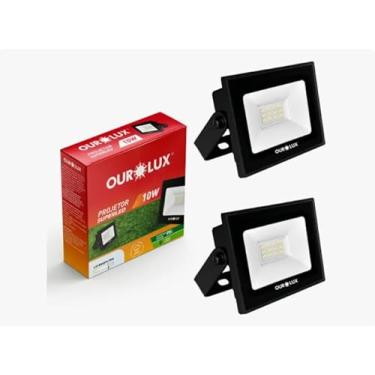 Imagem de 2 Refletor LED Holofote 10W Branco Frio 6500K IP65 à Prova d’Água Econômico para Jardim Fachada Quintal Premium