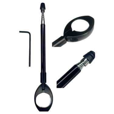 Imagem de Antena corta-pipa retrátil para motocicletas Premium, Cortador de linha Universal em Aço Inox, Protetor Guardião Preto Corta Linhas De Pipas, com Suporte de Fixação.