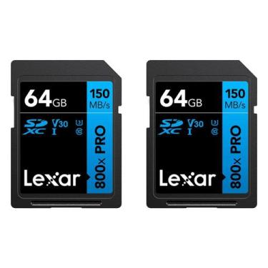 Imagem de Cartão De Memória Lexar 64gb Sdxc Uhs-i Blue Series 800x - 2 Unidades