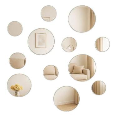 Imagem de 2X Espelhos Decorativos Redondo Kit 12 Peças Pequeno