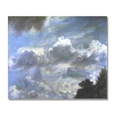Imagem de NHLDZYH Arte de parede John Constable, (Cloud Study 4), pôster de pinturas famosas, decoração de parede com impressão de imagem retrô de romantismo. Apenas tela 60 x 72 cm - 23,6 x 28,3 pol