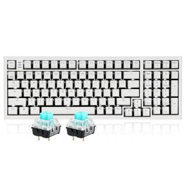 Imagem de Hexgears Teclado mecânico X4 com teclado numérico, teclado personalizado USB-C Hot Swappable, interruptores clicky pré-lubrificados, teclados retroiluminados de LED branco para jogos de computador