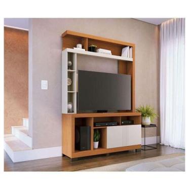 Imagem de Estante Home Theater Ambiente Elba Freijó Off White Matte - Colibri - 