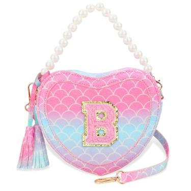 Imagem de Bolsa infantil com coração para meninas - Bolsa de ombro infantil para presente B