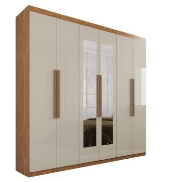 Imagem de Guarda-roupa Casal 100% Mdf 6 Portas E 4 Gavetas Istambul Com Espelho