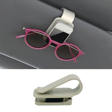 Imagem de Suporte de óculos de sol de carro atualizado, clipe antiarranhões com design de botão de pressão e forro de esponja - Organizador universal de armazenamento de óculos para viseira de sol