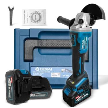 Imagem de Lixadeira Angular sem Escova 68V com 2 Baterias de Lítio, Velocidade em Vazio 10000 RPM, Diâmetro Máximo do Disco 125mm, Fuso 10mm, Ideal para Corte de Azulejo, Metal e Madeira