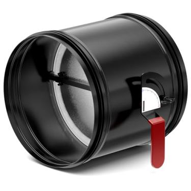 Imagem de Hon&Guan Duto HVAC Manual Volume Backdraft Damper 20 cm, Controle de Fluxo de Ar Manual com Aba de Anel de Vedação de Silicone para Sistemas de Ventilação de Ramo de Canalização de Fluxo de Ar - Aço
