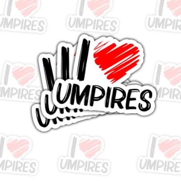 Imagem de (3 peças) Adesivo I Love Umpires – Citação engraçada de fãs de beisebol ou softbol para amantes de esportes, treinadores e torcedores de árbitros para laptop, garrafa de água, caderno, copo 7,6 cm x