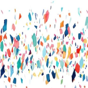 Imagem de Quadro Decorativo Abstrato Colorido Confetti Arte Moderna para Parede 50x50cm